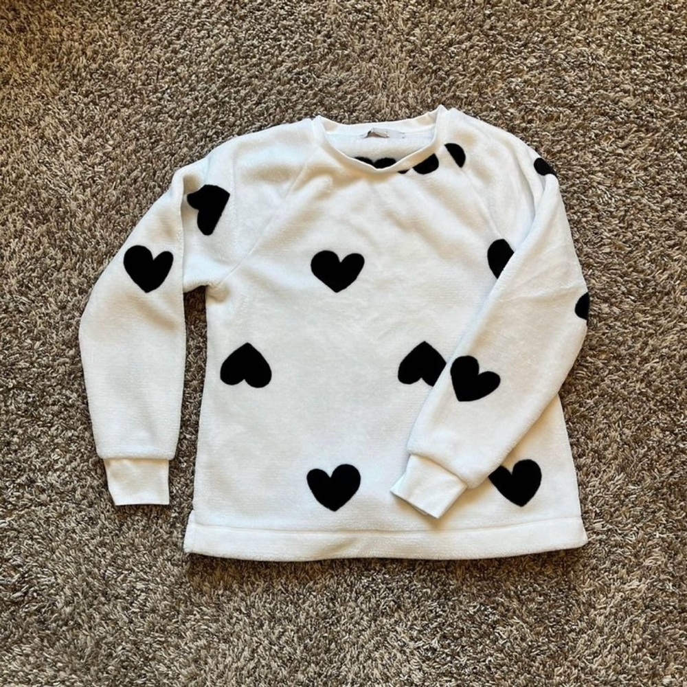 LOFT Soft Heart Sweatshirt Size Small